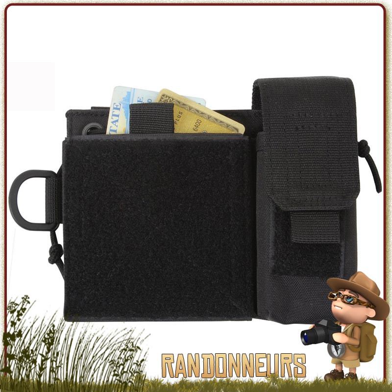 Pochette Tactique Administrative Molle Noire Rothco kit survie armée