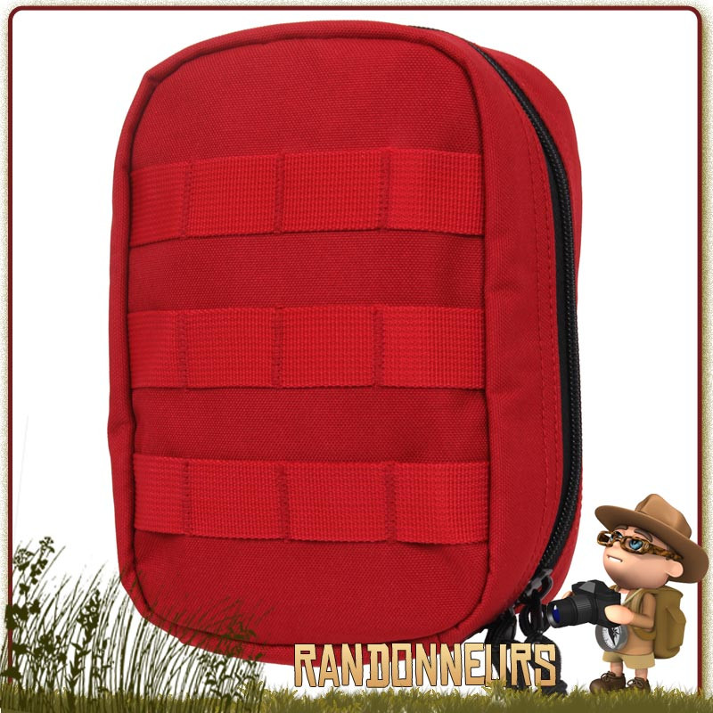 Pochette First Aid Tactique militaire scratch Molle Rouge pour sac à dos Rothco, meilleure trousse de premiers soins