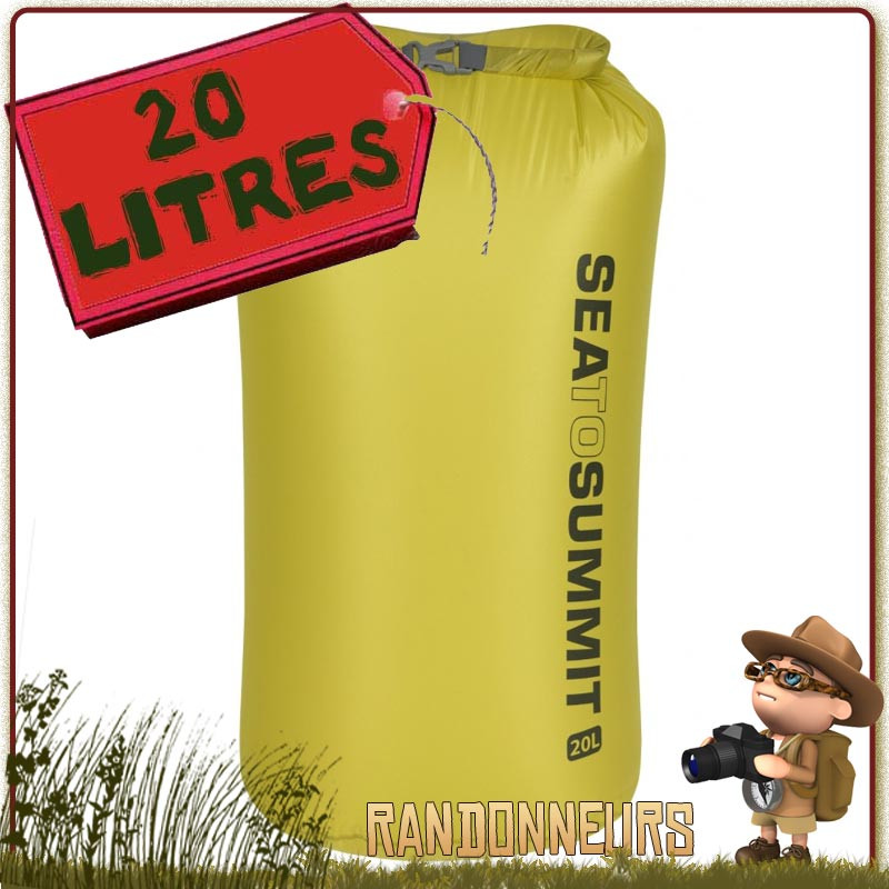 Sac nylon étanche 15D Ultra Léger, Dry Sack Ultra Sil Nano Sea To Summit 20 Litres de protection matériel trekking