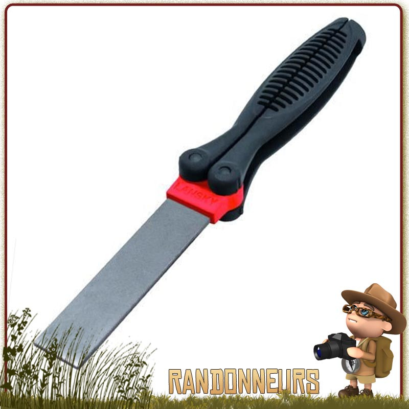 Aiguiseur Pliant Diamanté Mixte Lansky deux faces diamantées gros et fin grain pour affuter les couteaux bushcraft