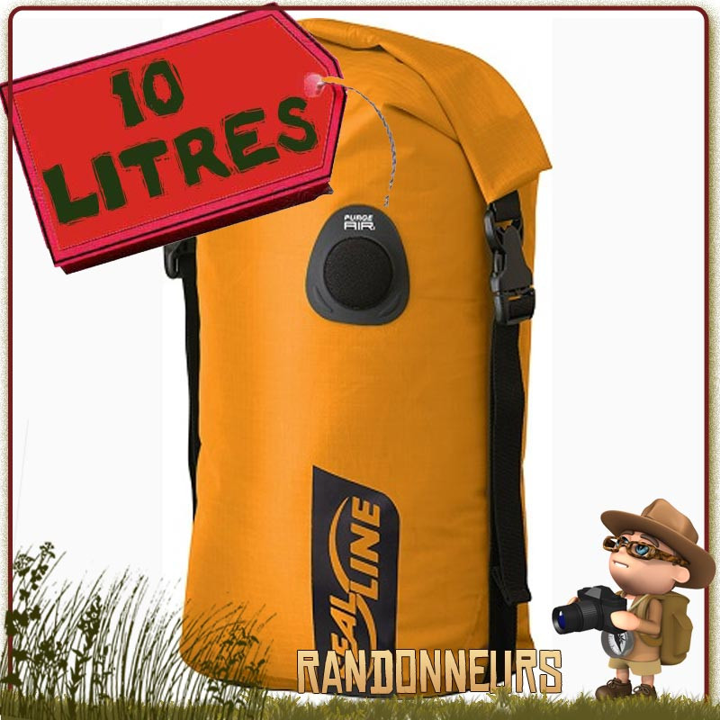 Sac Compressible Etanche Bulkhead 10 Litres Seal Line idéal pour la randonnée en mer ou zones humide comme la jungle