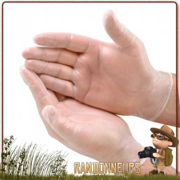 Paire de gants en Vinyl à usage unique pour se protéger des infections lors des premiers soins.
