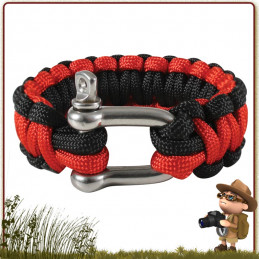 Bracelet survie Paracorde 300 cm avec manille