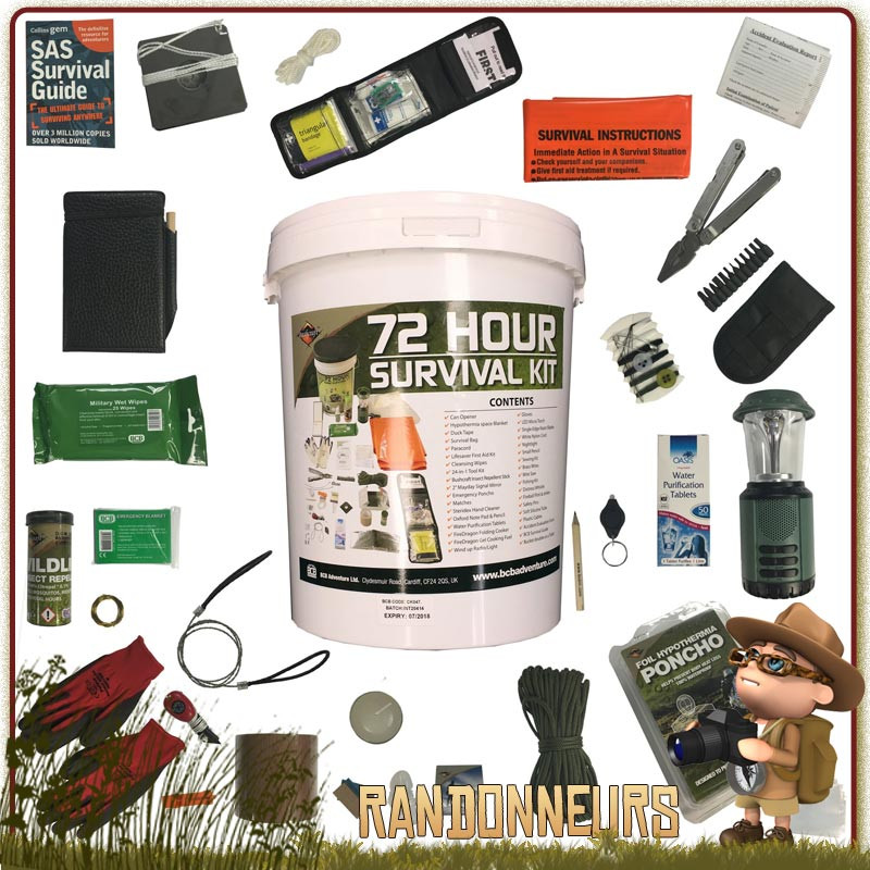 Kit de Survivalisme Catastrophes 72h00 BCB situation urgence extreme