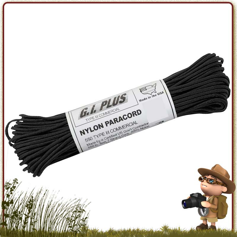 paracorde 550 survie usa noire rothco en bobine de 15 metres pour le tressage de bracelets