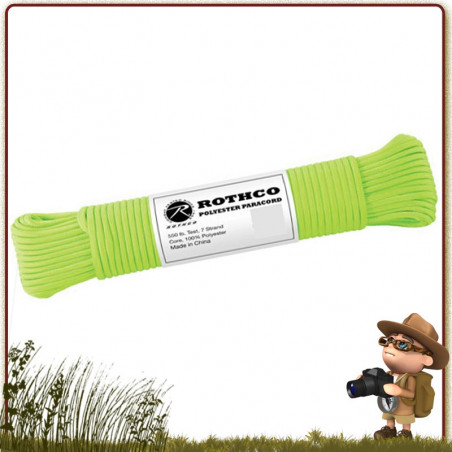 Paracorde Polyester 30 m Rothco Safety Green