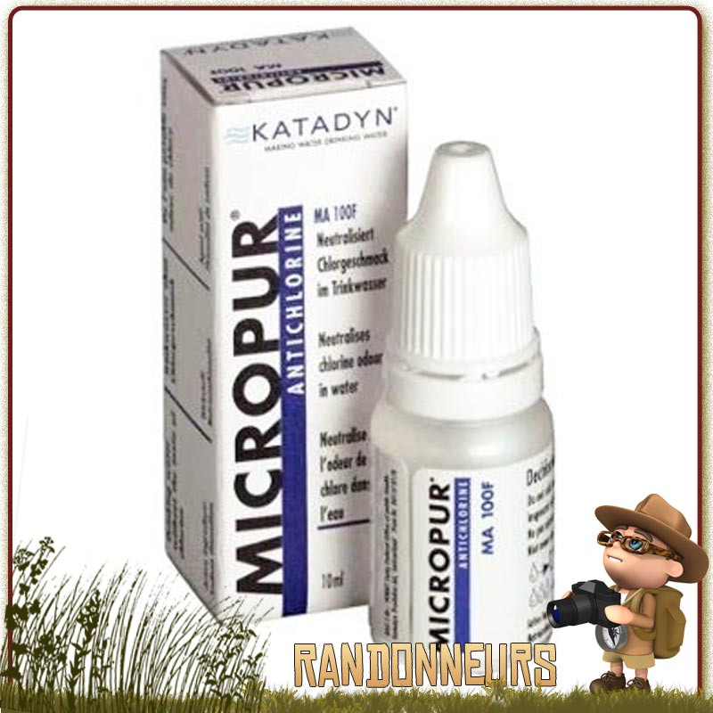 MICROPUR liquide Anti Chlore MA 100 de Katadyn, Liquide de neutralisation du chlore (goût et odeur) après micropur forte