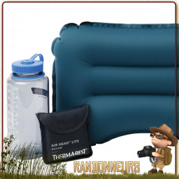 Coussin Air Head Lite Gonflable Thermarest mémorisation de forme  pour un couchage en randonnées légères