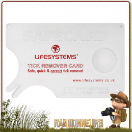 Carte Pince à Tiques Lifesystems format carte bancaire pour la randonnée bushcraft chasse