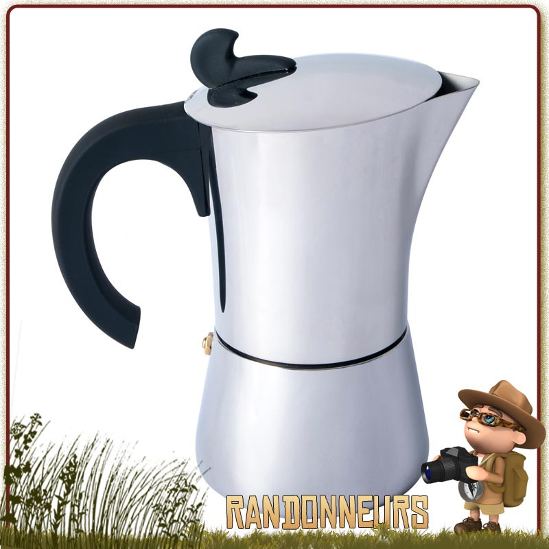 Cafetière Italienne GEFU EMILIO - 2 Tasses - Acier Inoxydable - Design Élégant - Compatible Lave-Vaisselle