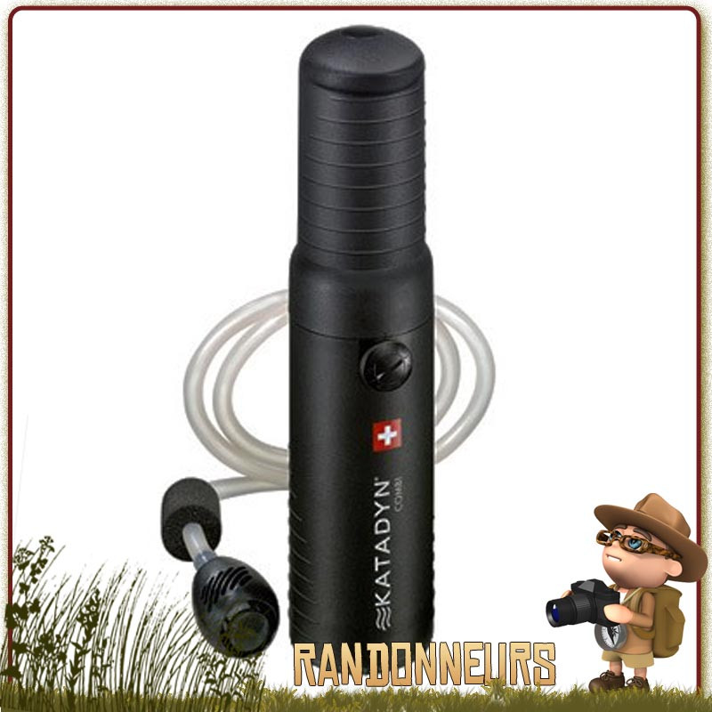 Kit Filtration Eau Katadyn Camping/Survie - Poche + Filtre Carbone + Steripen - Neuf