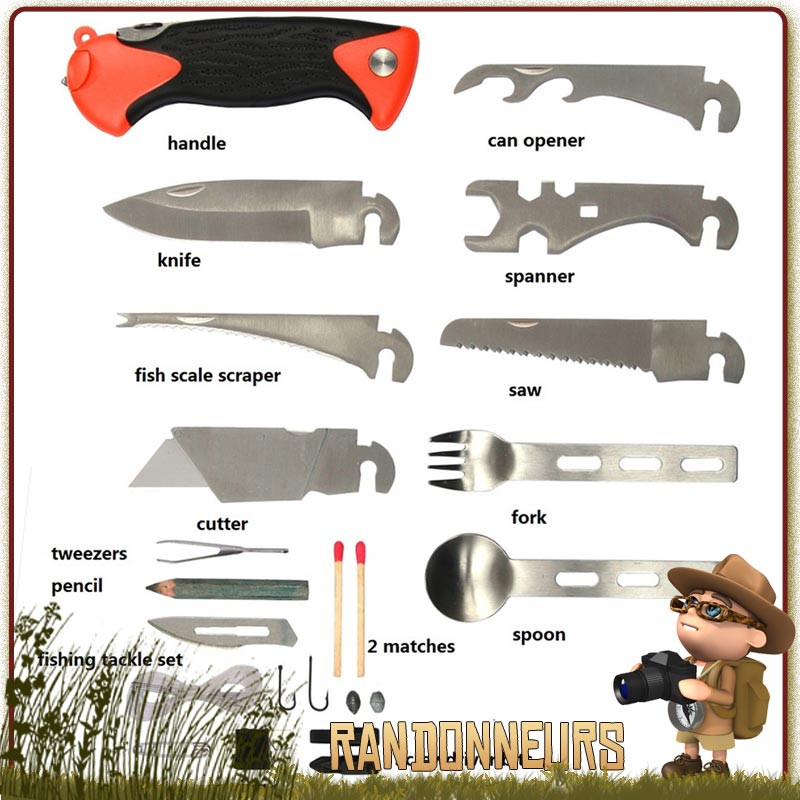 Couteau Kit de Survie Complet Fosco