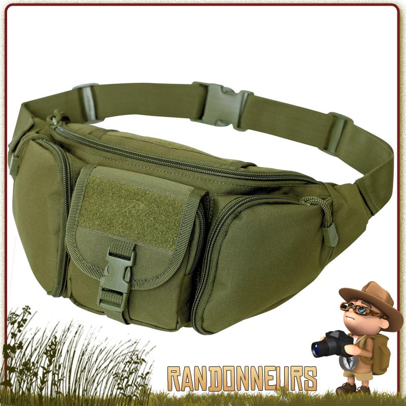 Ceinture Tactique banane vert armee Rothco pour kit de survie urbain