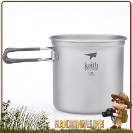 Set Popote Titane 3 Pieces Keith avec pot, casserole et poele ultra leger pour randonner