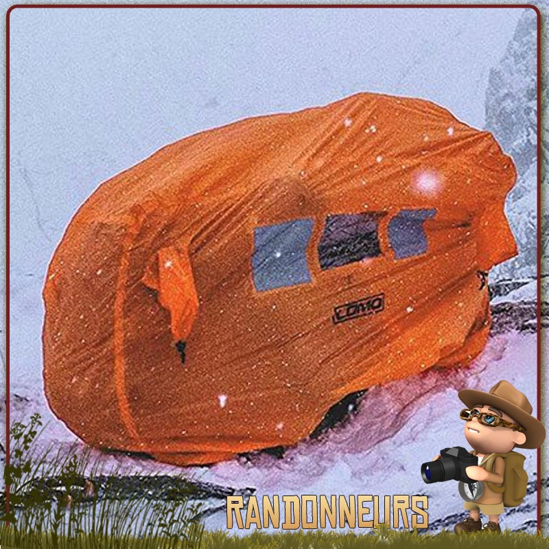 Arme De Defense Abri De Survie D'urgence - 150 X 250 Cm - Imperméable - Abri Thermique En Mylar Pour 2 Personnes - Pour Randonnée, Camping - Orange Trousse De Secours
