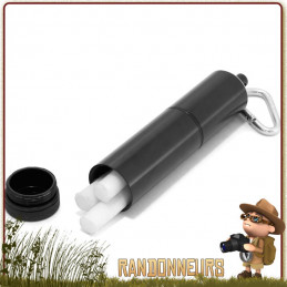 Kit Allume Feu Etanche de Survie Coghlans en conteneur aluminium étanche avec amadou et briquet