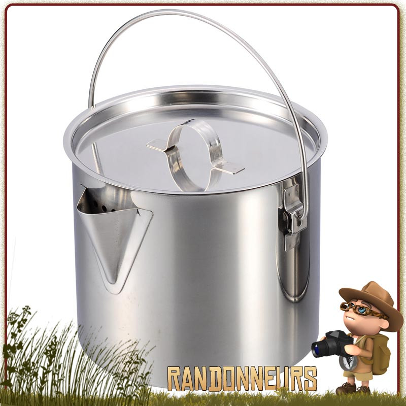 casserole Multi Pot Inox 140 cl cuisson feu de bois bivouac bushcraft