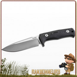 Poignard LIONSTEEL T5 Micarta Noir bushcraft survie plate semelle robuste