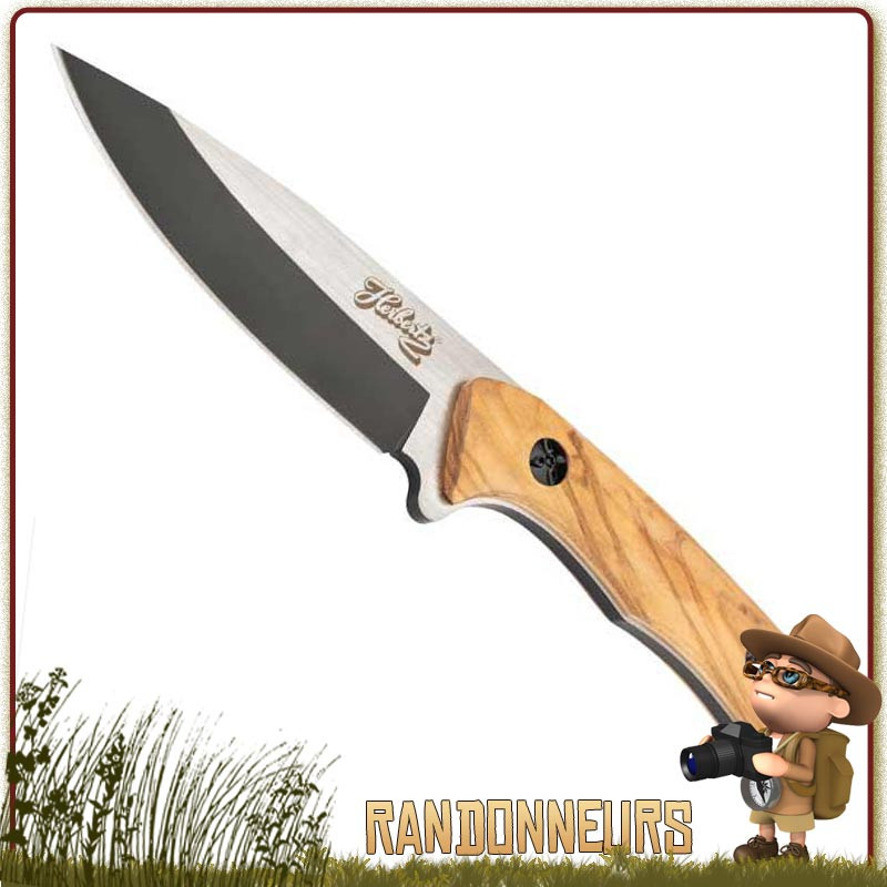 Poignard Herbertz manche Bois Zebra lame 10 cm bushcraft survie