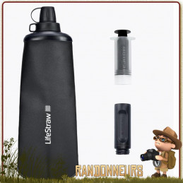 GOURDE FILTRE PAILLE LIFESTRAW FLEX PEAK 1L ultra legere pour randonner survie