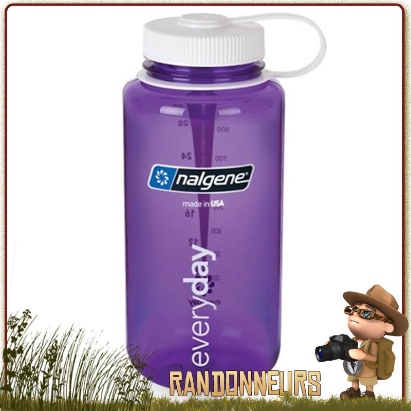 Bouteille Nalgene Grande Ouverture 1L PURPLE randonnée légère