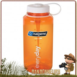 Bouteille Nalgene Grande Ouverture 1L ORANGE pour randonner