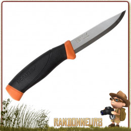meilleur Couteau COMPANION F Noir et Orange Burnt MORA bushcraft