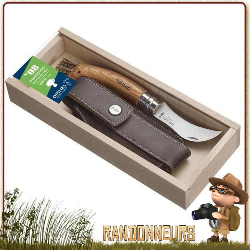 Couteau Cueillette Champignon 8VRI avec étui cuir Opinel