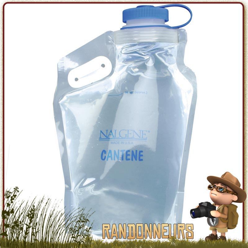 Réservoir Souple Gourde Nalgene Cantene Pliable 3 Litres sans BPA, ultra légère, adaptée à la randonnée ultra light