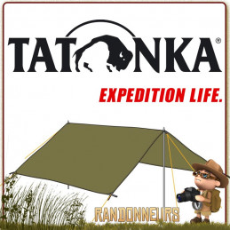 tarp 4 simple étanche Tatonka, abri bivouac léger toile polyester pour la construction d'un abri tarp bushcraft survie nature