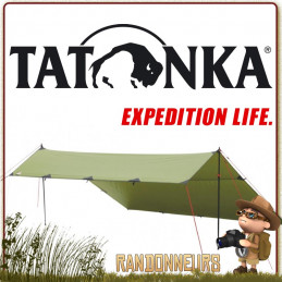 tarp 4 simple étanche Tatonka, abri bivouac léger toile polyester pour la construction d'un abri tarp bushcraft survie nature