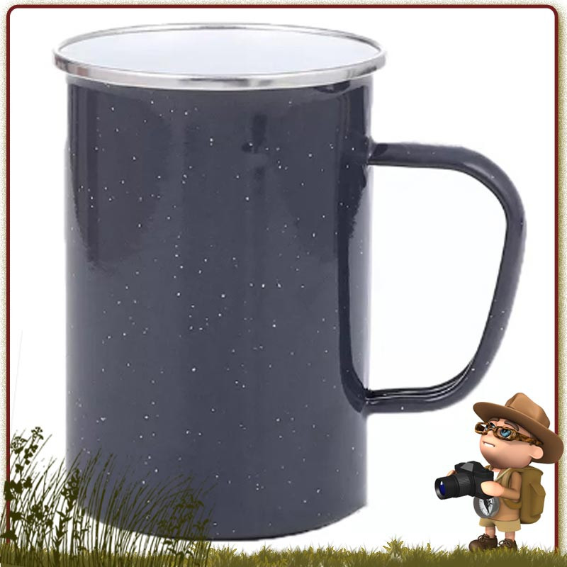 Tasse Tôle Acier Émaillée Gris 55 cl bivouac bushcraft survie nature