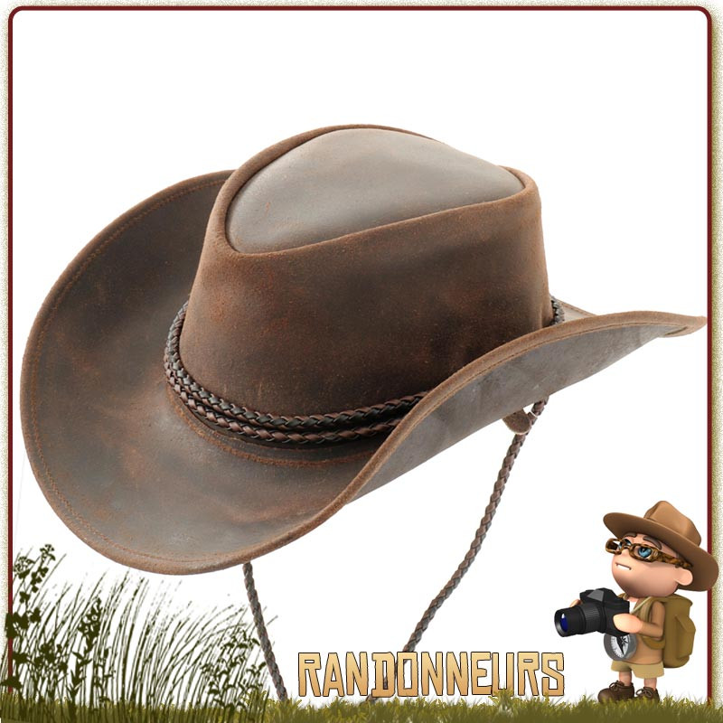 Chapeau Cuir Trappeur bushcraft Origin Outdoors avec jugulaire réglable