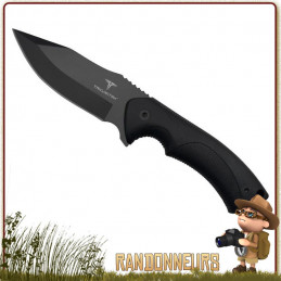 Poignard FIT Takumitak lame fixe plate semelle 11 cm 3Cr13 revêtement noir manche tactique survie bushcraft