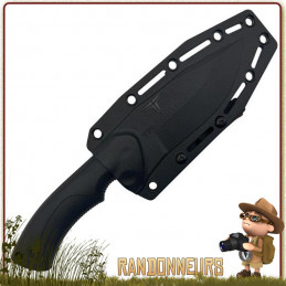 Poignard FIT Takumitak lame fixe plate semelle 11 cm 3Cr13 revêtement noir manche tactique survie bushcraft