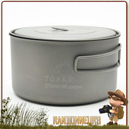 popote Titane 1350ml Toaks casserole en titane ultra léger pour la randonnée ultra light et la marche trek minimaliste