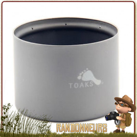 Toaks Réchaud à Alcool En Titane - 53 X 40 Mm, 20 G - Support 76 X 76 Mm, 34 G - Léger Et Durable Pour Camping Et Survie