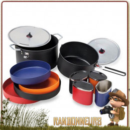 Set popote 4 personnes MSR, la Flex 4 System complète compacte ensemble vaisselle randonnée légère msr