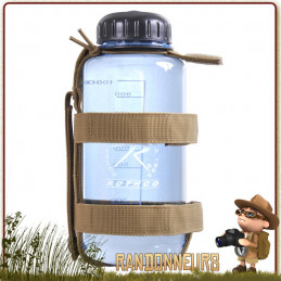 porte gourde bouteille Nalgene,  permet de transporter une gourde militaire type Nalgene sur un sac à dos armée tactique