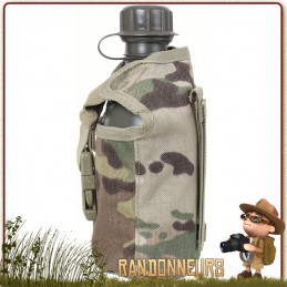 Pochette porte gourde type GI's Rothco compatible MOLLE ultra robuste avec fermeture par boucle rapide et sangles élastiques