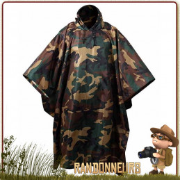 Poncho tarp militaire camouflage pour montage tarp étanche en bivouac bushcraft survie nature