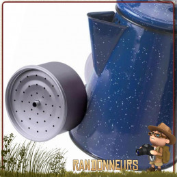 Percolateur Acier Emaillé 8 Tasses Basic Nature pour un bon café bivouac bushcraft sur feu de camp