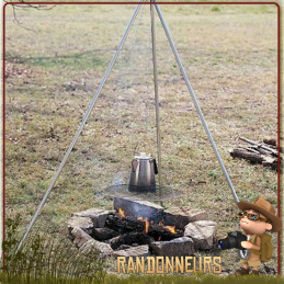 Tri Pod Grill Coghlan's Trépied démontable avec grill amovible, tout inox, idéal pour vos grillades nomades bushcraft