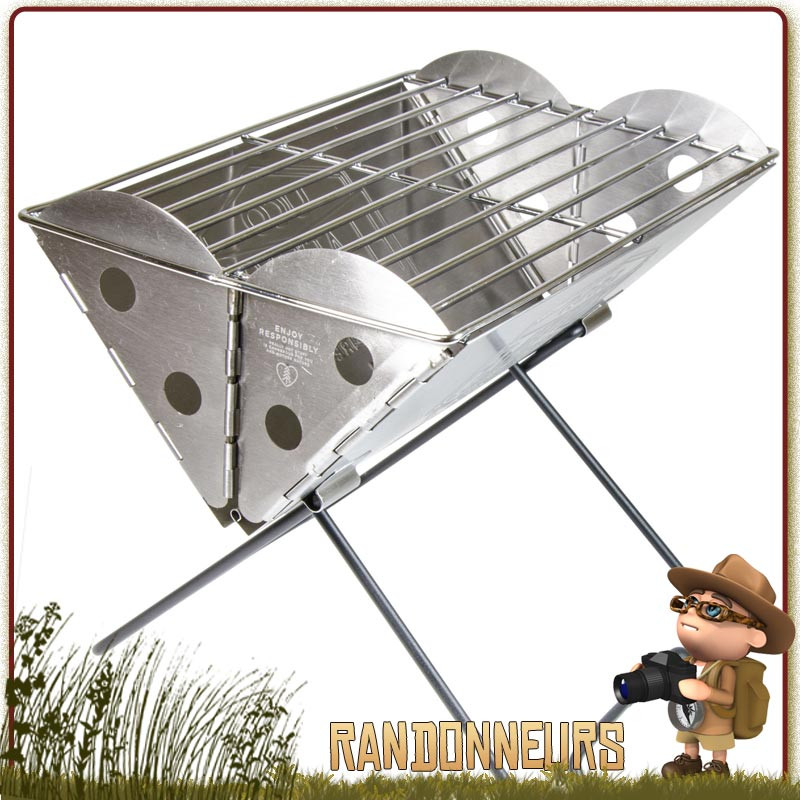 Grill Portable Pliant FlatPack UCO taille large pour le camping bivouac partie de pêche