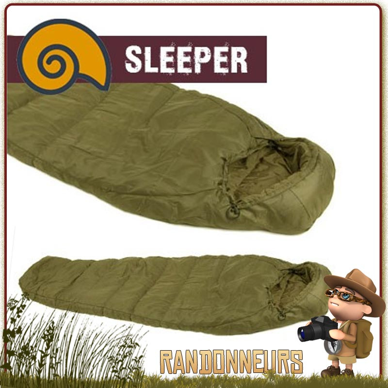 Le sac de couchage SLEEPER LITE Snugpak Fibres isolantes synthétiques creuses température confort de -5°C