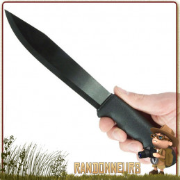 Poignard tactique Mora PATHFINDER grande lame 17 cm acier carbone noire anti reflets avec étui nylon molle