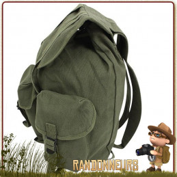 Sac à Dos randonnée Bushcraft Vintage coton canvas HeavyWeight Brun Rothco toile robuste