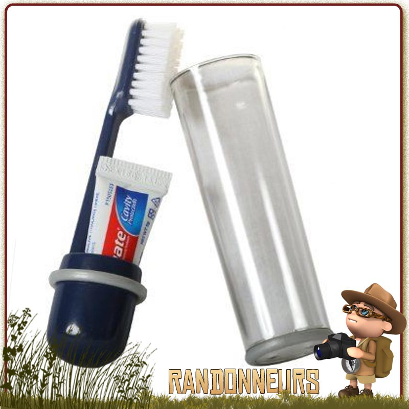 Brosse à dents avec Dentifrice CAO randonnée trekking légere camping