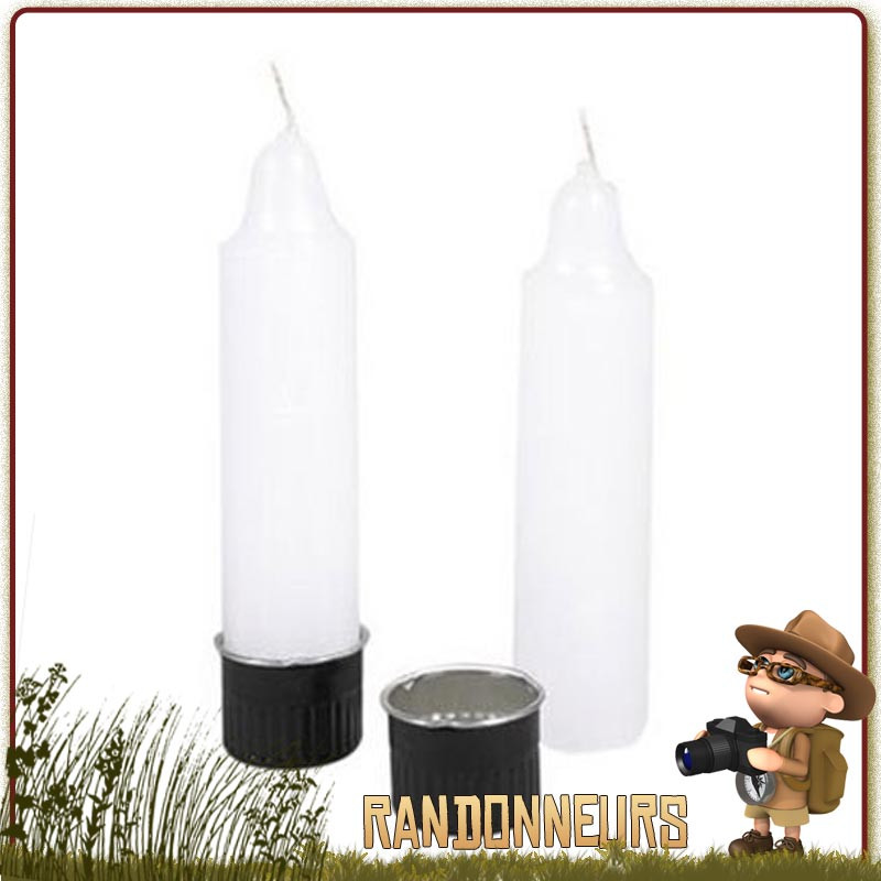 Lot de deux bougies de survie CAO - Bougie de survie longue durée pour les situations d'urgence Lot de deux bougies de survie CAO - Bougie de survie longue durée pour les situations d'urgence