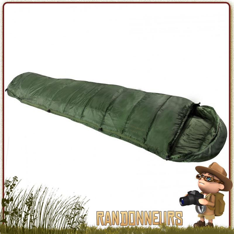 Sac de Couchage SPARK Highlander militaire ultra léger de 1 kg utilisable sur 1 à 2 saisons température de confort de 8 degrés